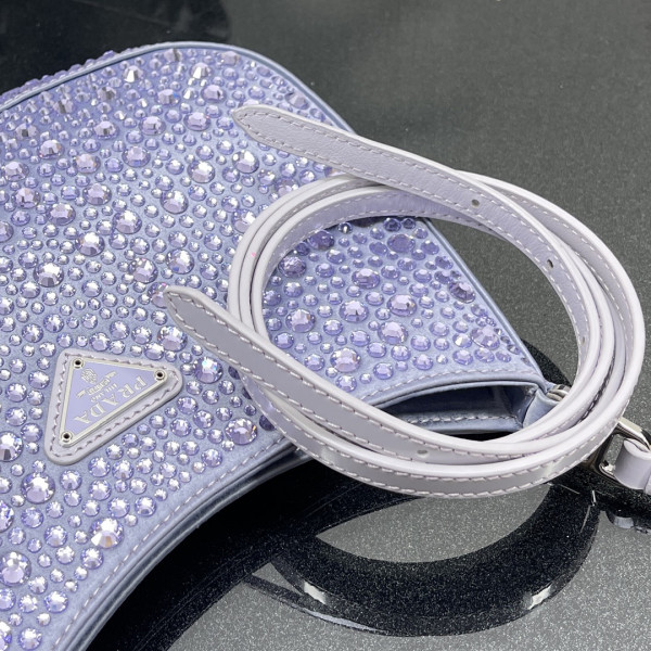Pra*a cleo satin bag with appliqués