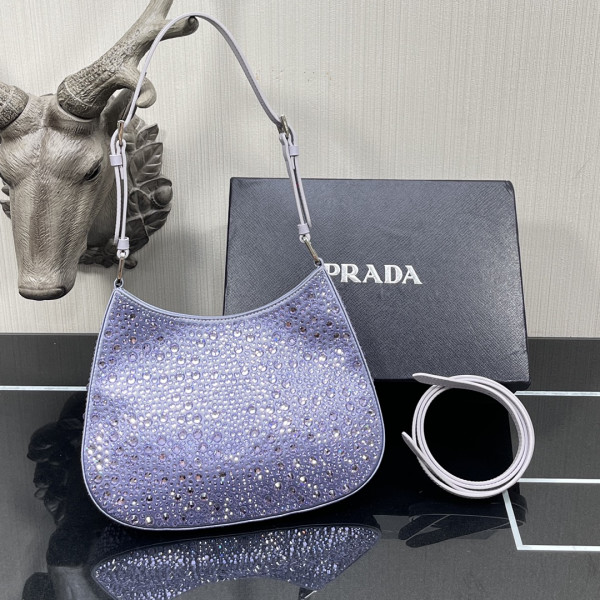Pra*a cleo satin bag with appliqués