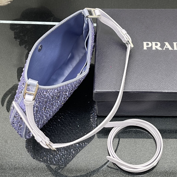 Pra*a cleo satin bag with appliqués