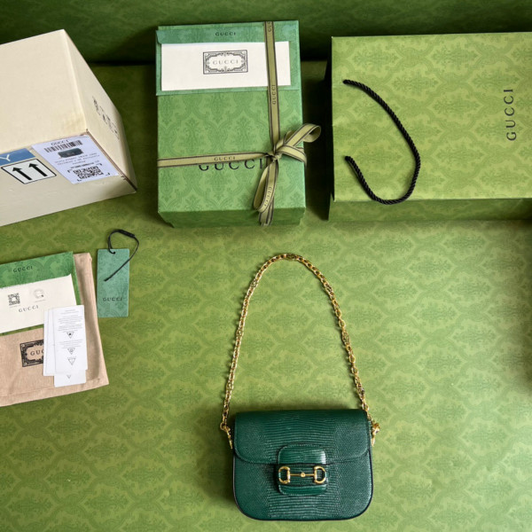 G*u*i horsebit 1955 lizard mini bag